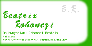 beatrix rohonczi business card